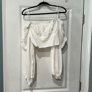 Off the shoulder, cropped, long sleeve!